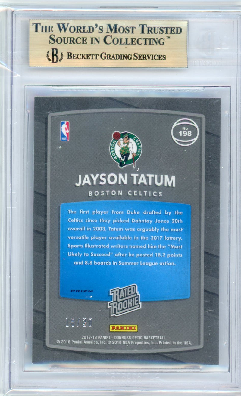 2017-18 Panini Donruss Optic Fast Break Pink Jayson Tatum BGS 9.5 