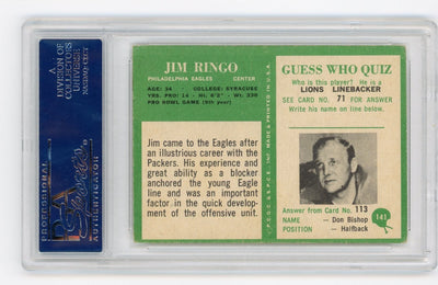 Jim Ringo 1966 Philadelphia #141 PSA/DNA Authentic Autograph