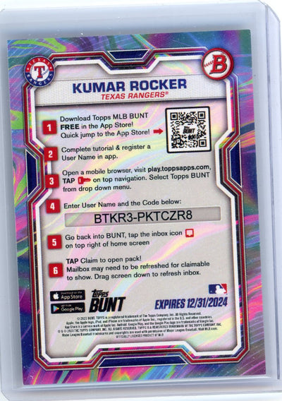 Kumar Rocker 2023 Bowman Topps Bunt tie-dye #'d 045/100