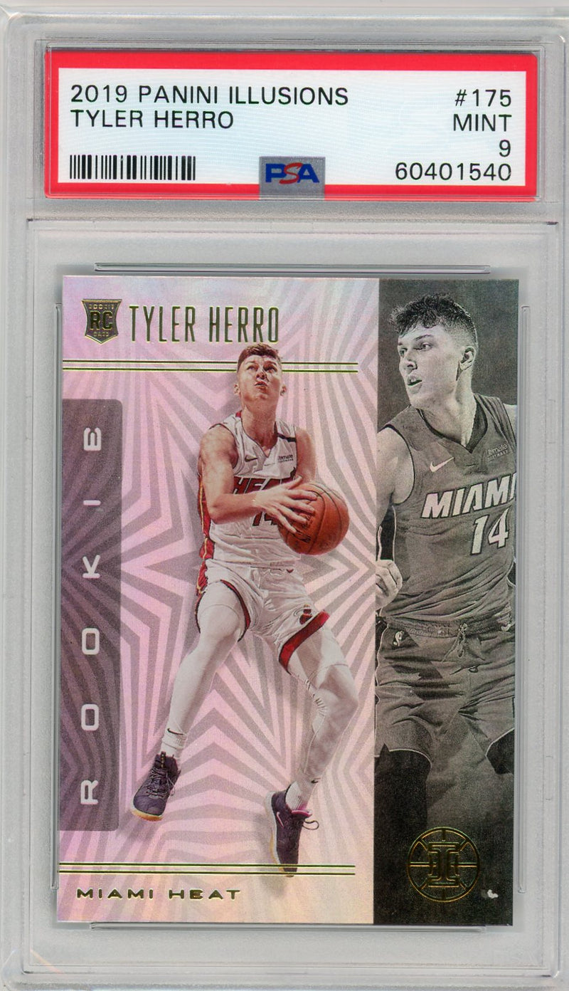 Tyler Herro 2019 Panini Illusions rookie card PSA 9