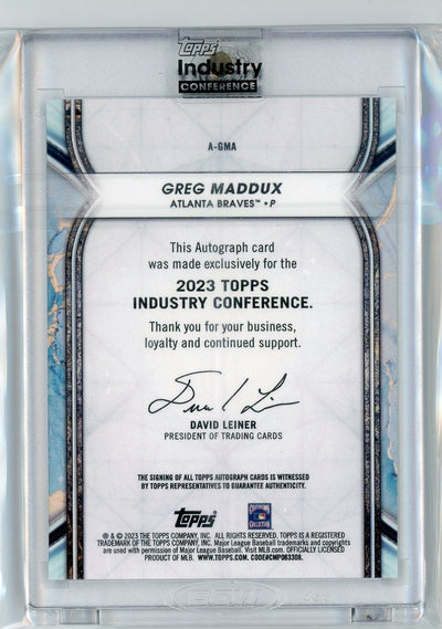 Greg Maddux 2023 Topps Industry Conference encased autograph #'d 06/15