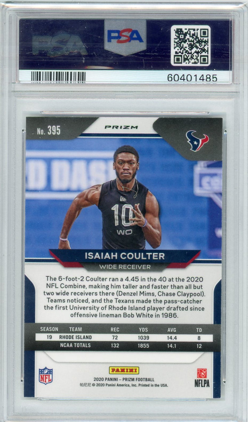 Isaiah Coulter 2020 Panini Prizm Silver Prizm rookie card PSA 9