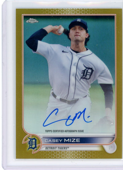 Casey Mize 2022 Topps Chrome Gold refractor autograph #'d 45/50