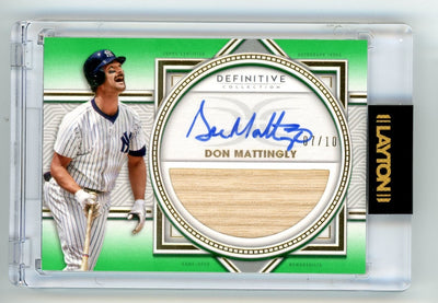 Don Mattingly 2022 Tops Definitive Collection bat relic autograph green #'d 07/10