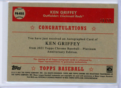 Ken Griffey Sr. 2021 Topps Chrome Platinum Anniversary autograph gold #'d 18/50