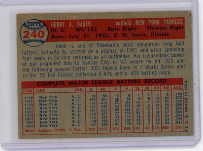 Hank Bauer 1957 Topps #240