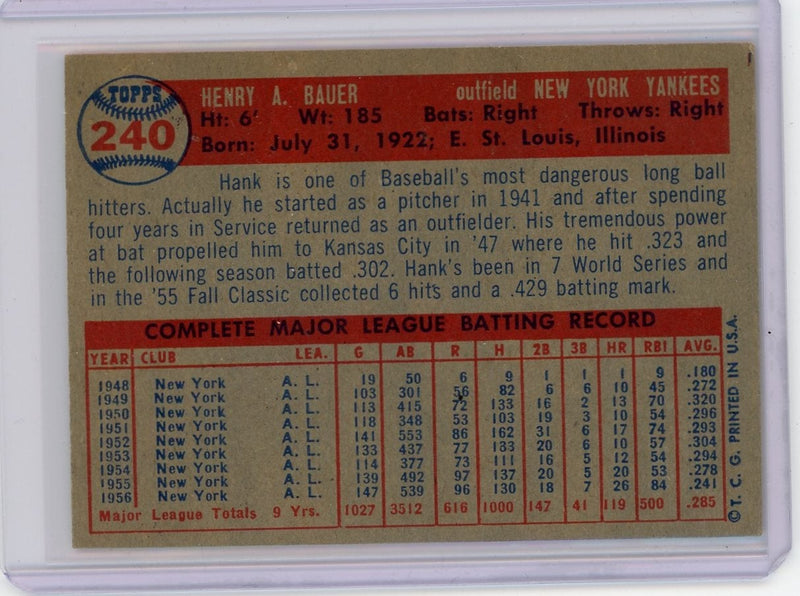 Hank Bauer 1957 Topps 