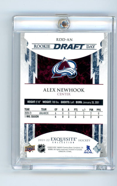 Alex Newhook 2022 Upper Deck Exquisite Collection Rookie Draft Day #'d 161/399