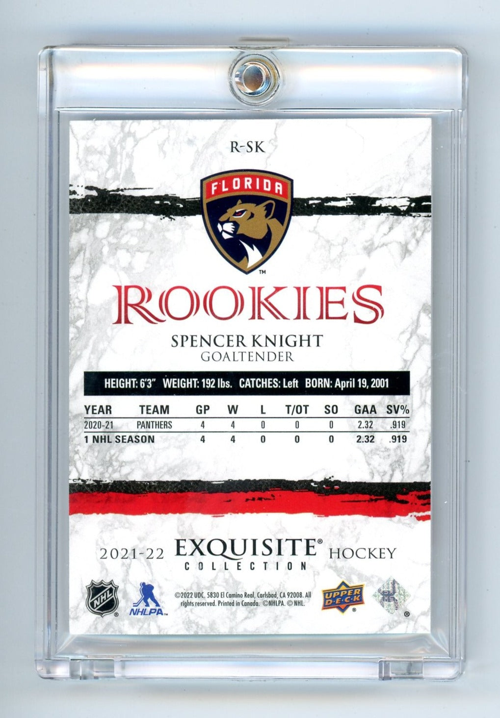  2021-22 SP Authentic Top Rookies #TR-25 Spencer Knight
