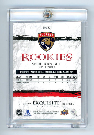 Spencer Knight 2022 Upper Deck Exquisite Collection #'d 22/25 rookie card