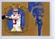 Brock Purdy 2022 Wild Card Matte Smoking Guns Gold/Blue #'d 48/50 Rookie Card