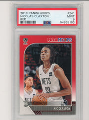 Nicolas Claxton 2019 Panini Hoops Red #'d 15/75 rookie card PSA 9