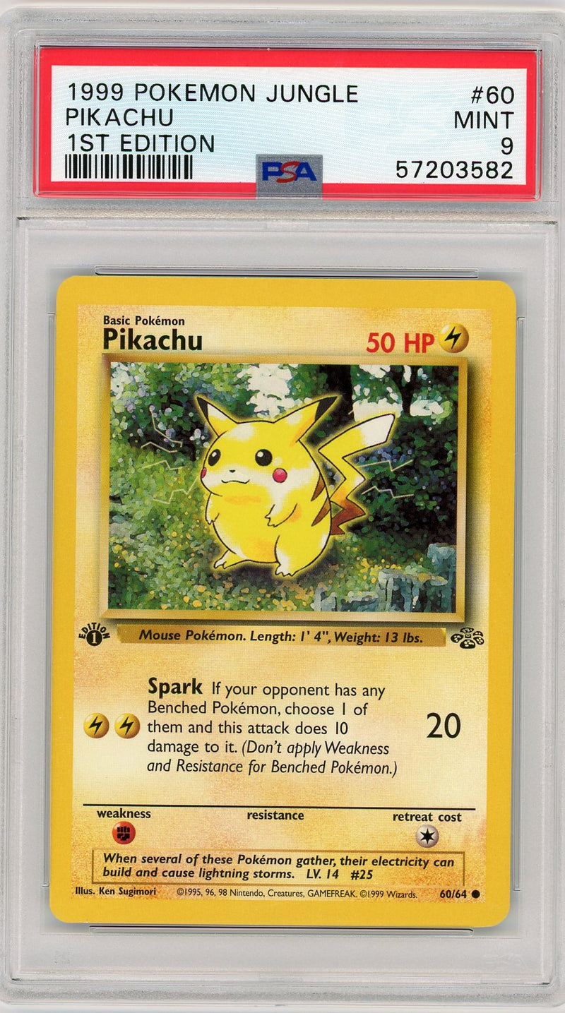Pikachu 1999 Pokémon Jungle 1st Edition PSA 9