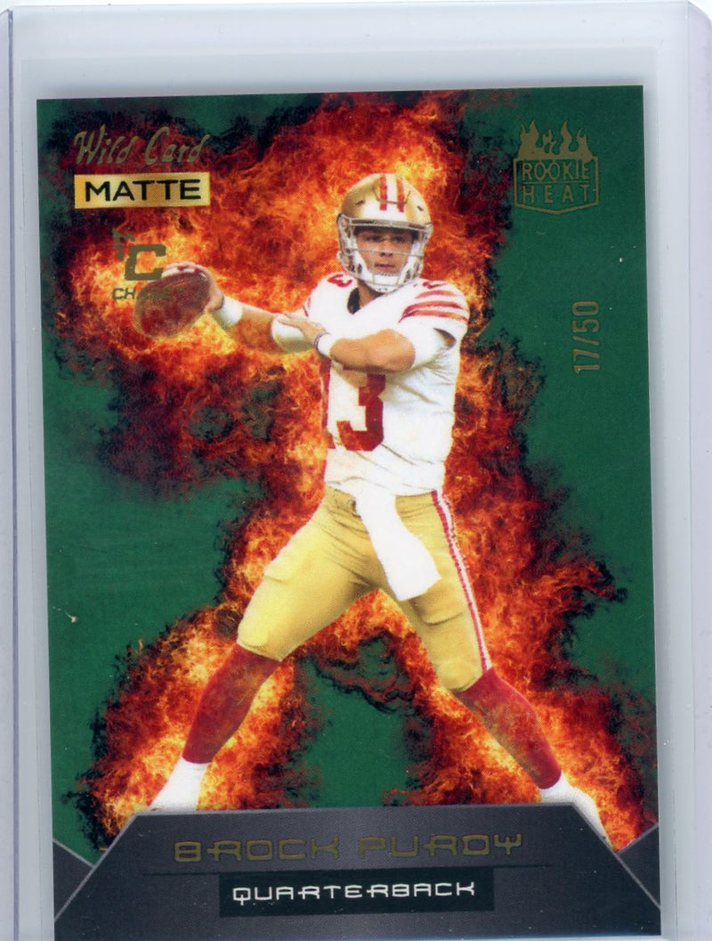 Brock Purdy 2022 Wild Card Matte Rookie Heat Green/Orange 