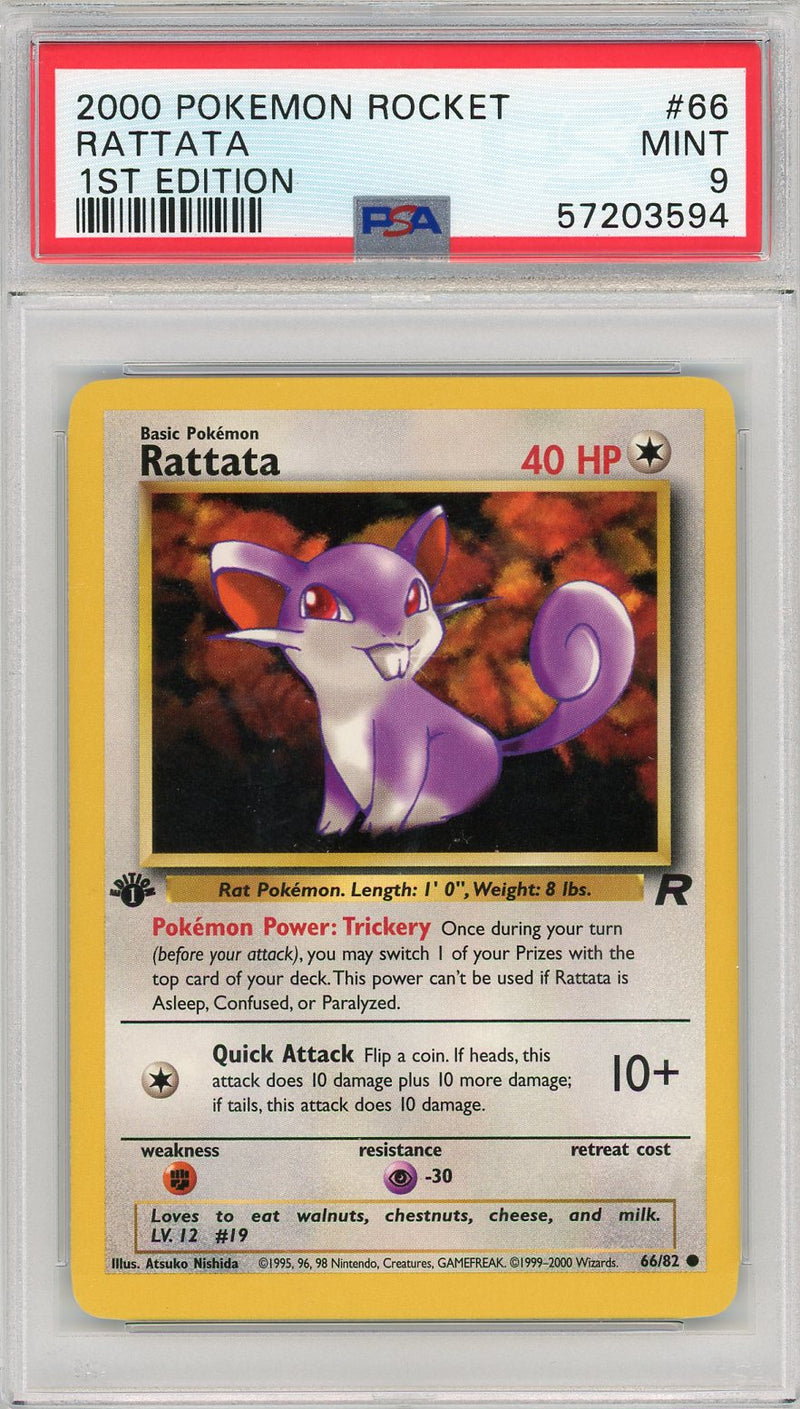 Rattata 2000 Pokemon Rocket 1st Edition PSA 9