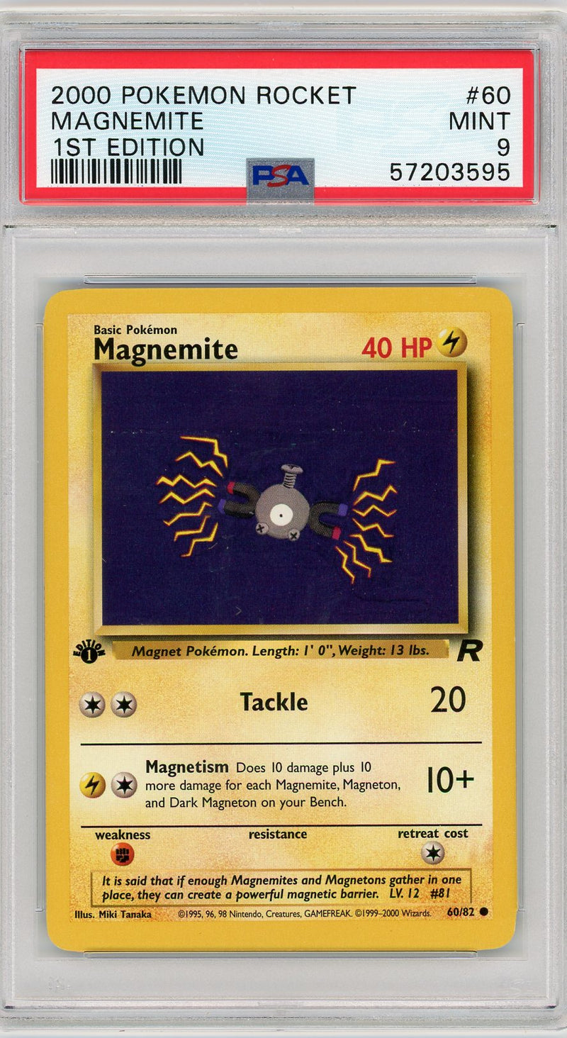 Magnemite 2000 Pokemon Rocket 1st Edition PSA 9