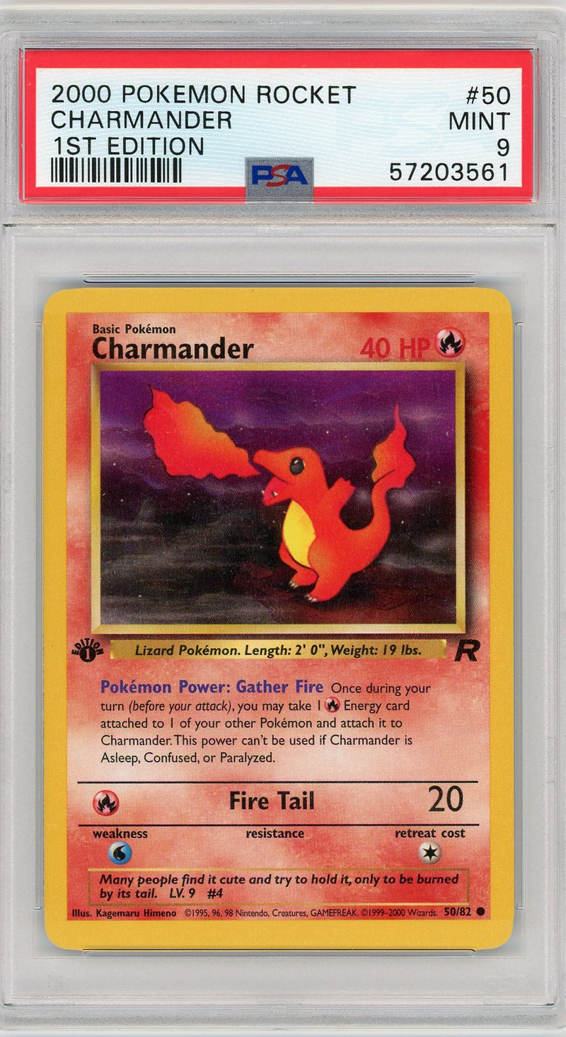 Charmander 2000 Pokemon Rocket 1st Edition PSA 9