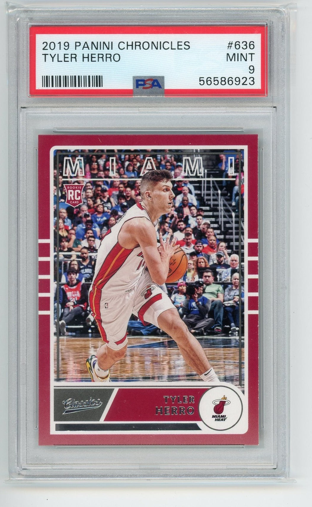 Tyler Herro 2019 Panini Chronicles #636 rookie card PSA 9