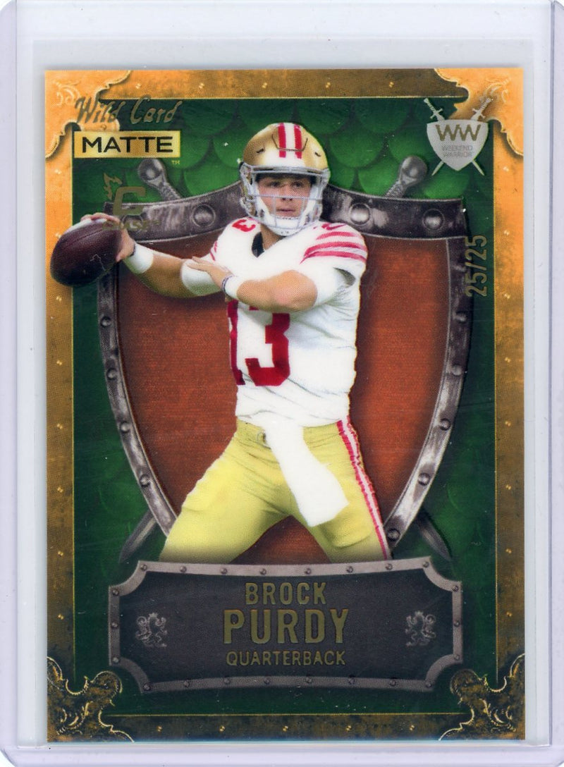 Brock Purdy 2022 Wild Card Matte Weekend Warrior Orange/Green/Crimson 