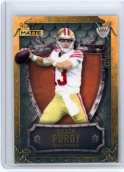 Brock Purdy 2022 Wild Card Matte Gold/Silver/Orange #'d 93/100