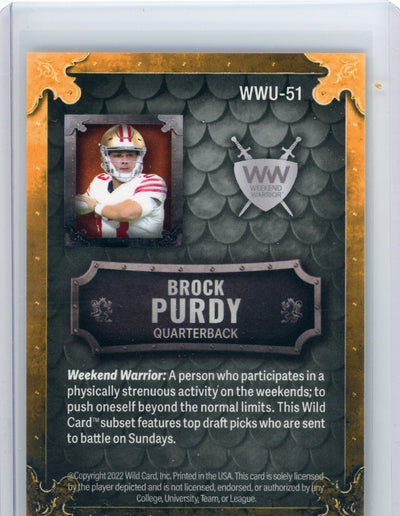 Brock Purdy 2022 Wild Card Matte Gold/Silver/Orange #'d 93/100