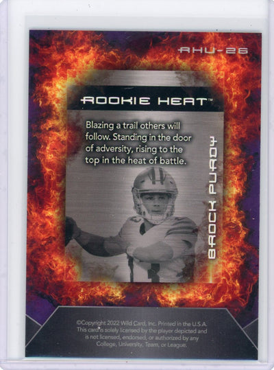 Brock Purdy 2022 Wild Card Matte Rookie Heat Purple/Orange #'d 37/50