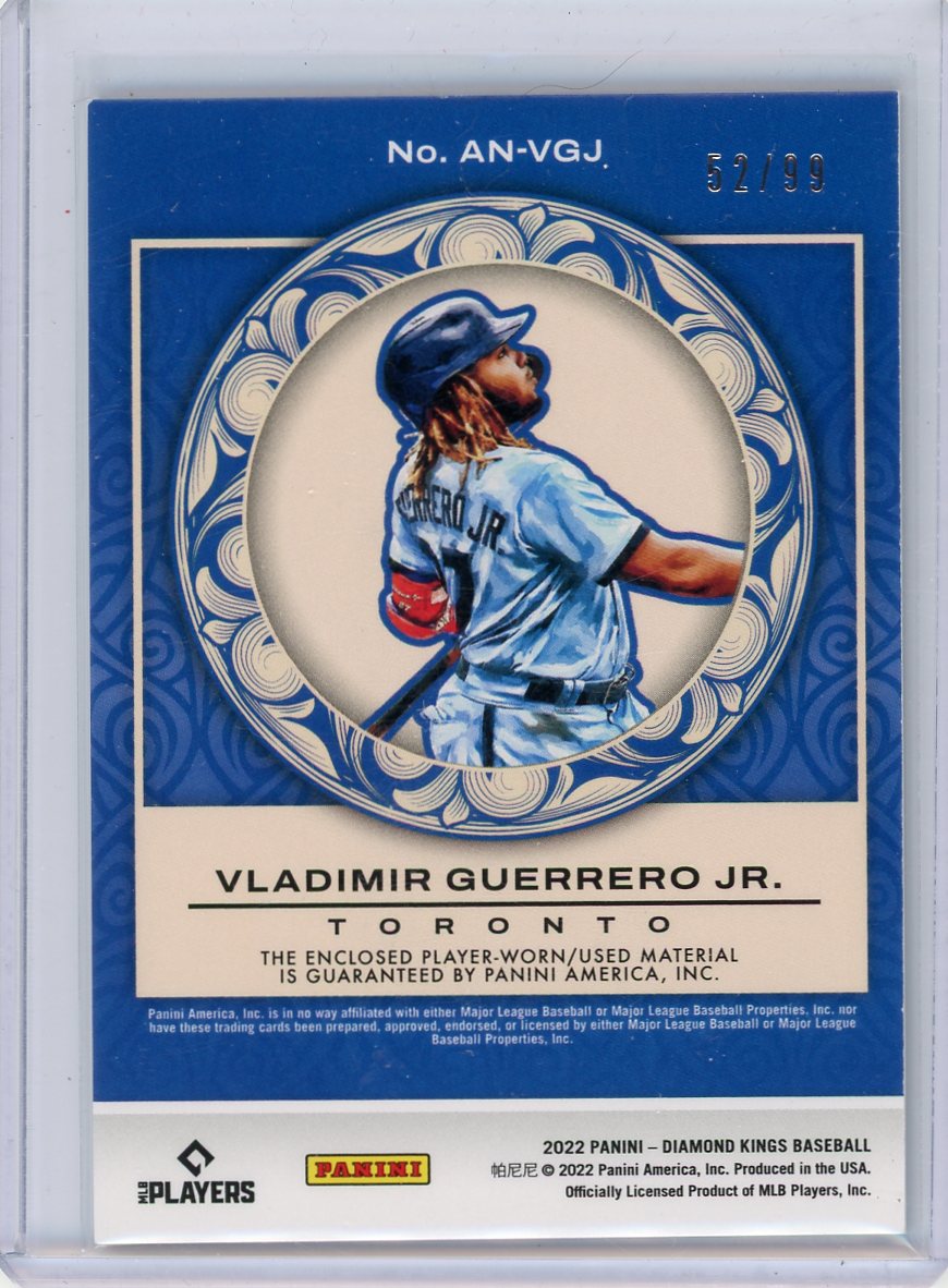 Vladimir Guerrero Jr. 2022 Panini Diamond Kings Art Noveau relic #'d 52/99