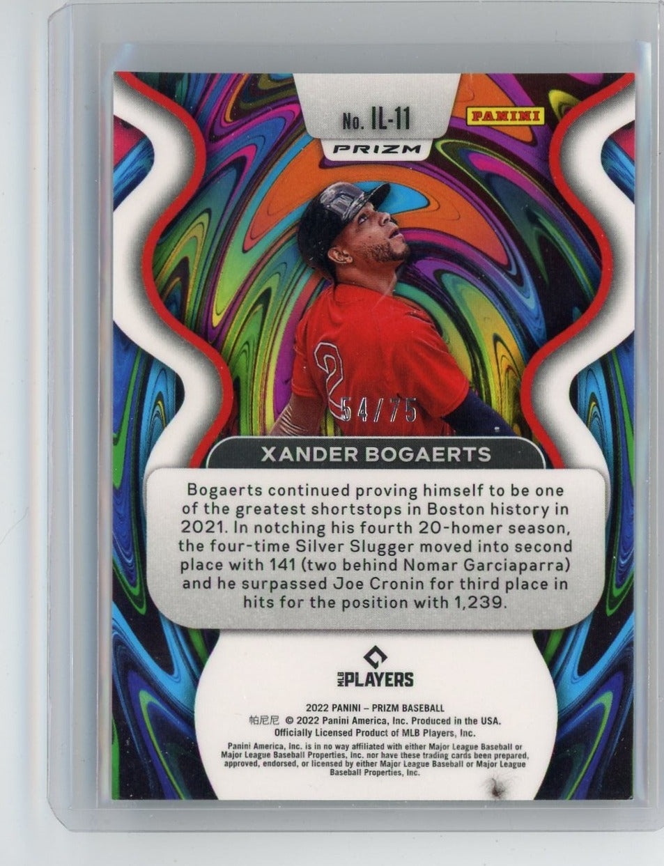 Xander Bogaerts 2022 Panini Prizm Illumination X-Fractor #'d 54/75