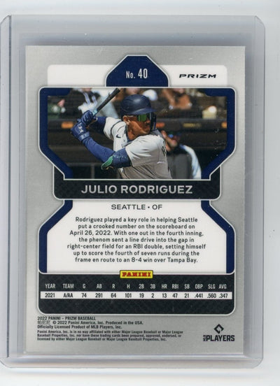 Julio Rodriguez 2022 Panini Prizm Red Prizm rookie card