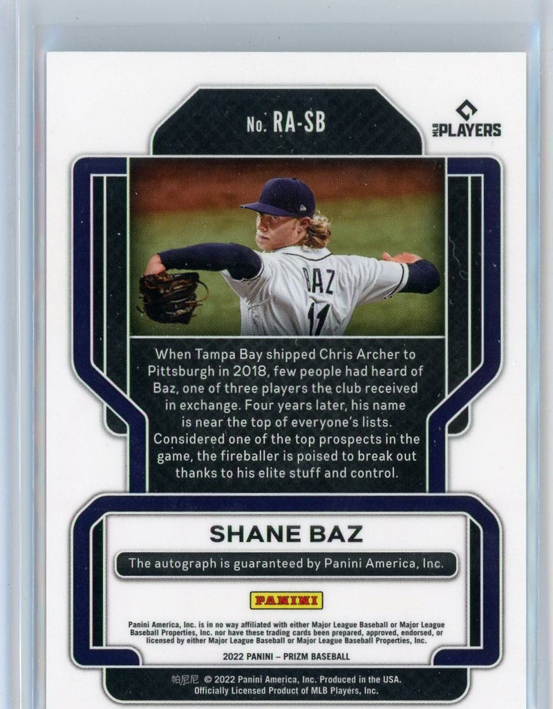 shane baz 2022 topps rookie jersey card