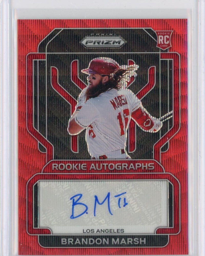 Brandon Marsh 2022 Panini Prizm Rookie Autographs Red Wave Prizm 