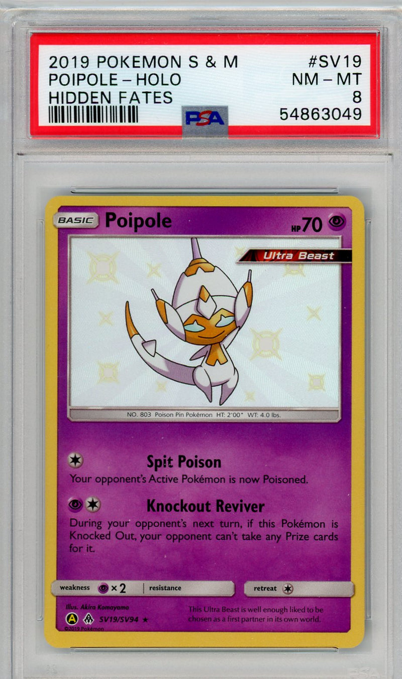 Poipole Holo Hidden Fates 2019 Pokémon Sun & Moon PSA 8