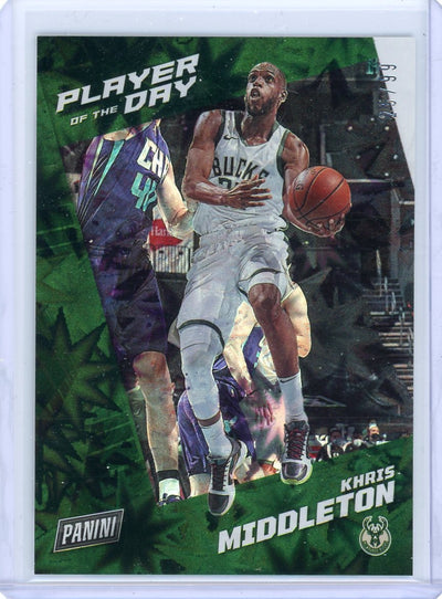 Khris Middleton 2021-22 Panini Player of the Day KABOOM holo #'d 25/99