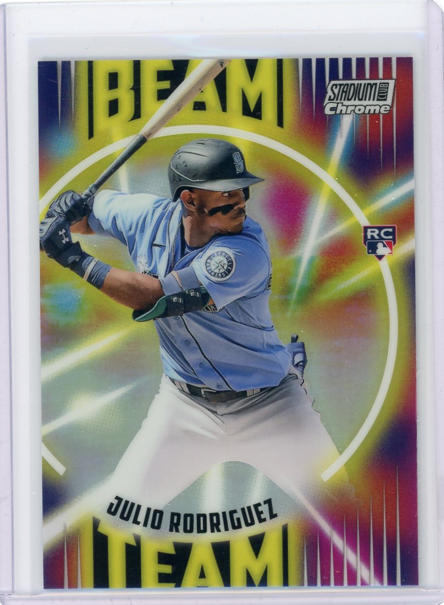 Julio Rodriguez 2022 Topps Stadium Club Chrome Beam Team rookie card