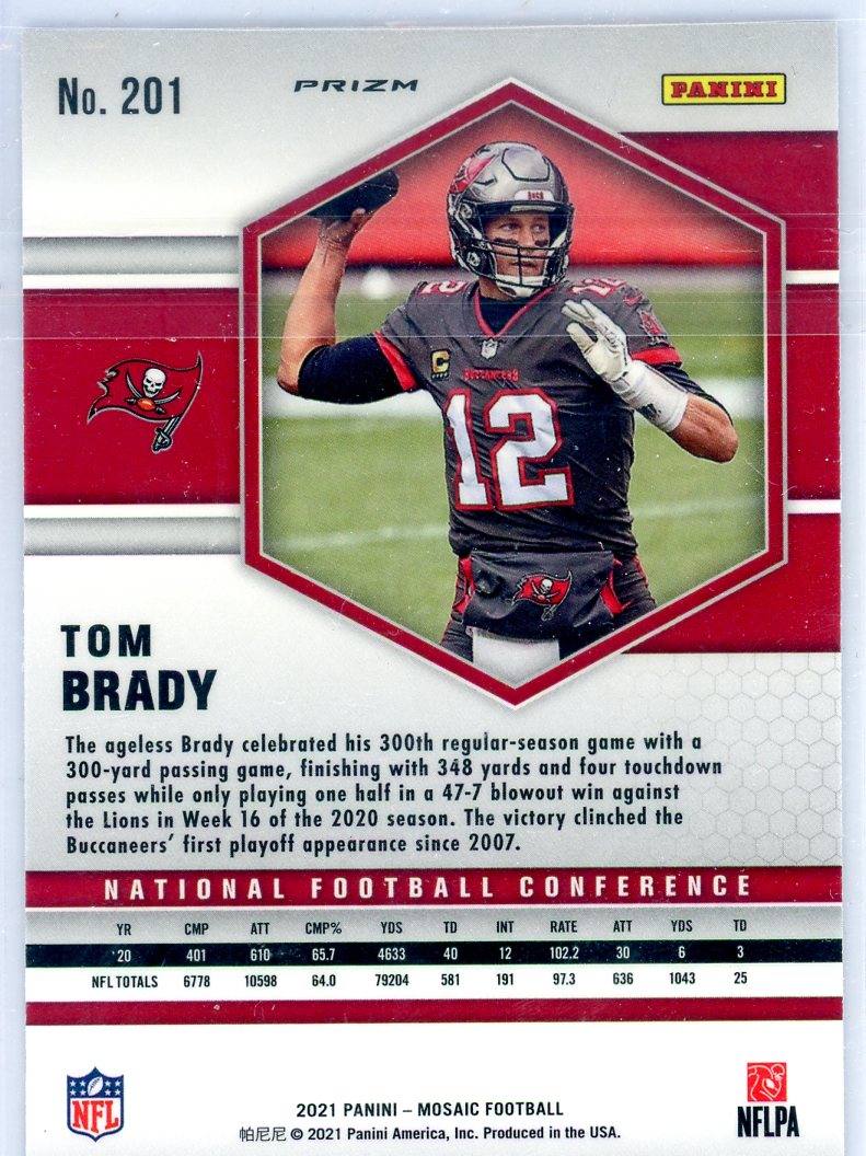 Tom Brady 2021 Panini Mosaic NFC Variation