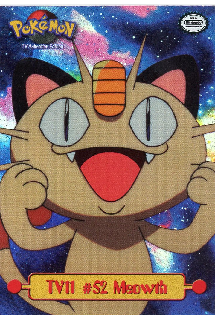 MEOWTH TOPPS Series 1 TV11 Holo Pokémon Card