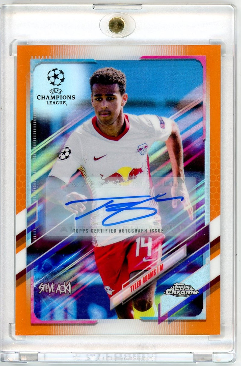 Tyler Adams 2021 Topps Chrome UCL Steve Aoki Edition Autographs Orange 