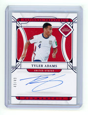 Tyler Adams 2022 Panini National Treasures FIFA Road to World Cup Penmanship Sapphire #'d 49/49