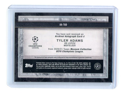 Tyler Adams 2020 Topps Museum Collection UCL Archival Autographs Ruby #'d 22/25