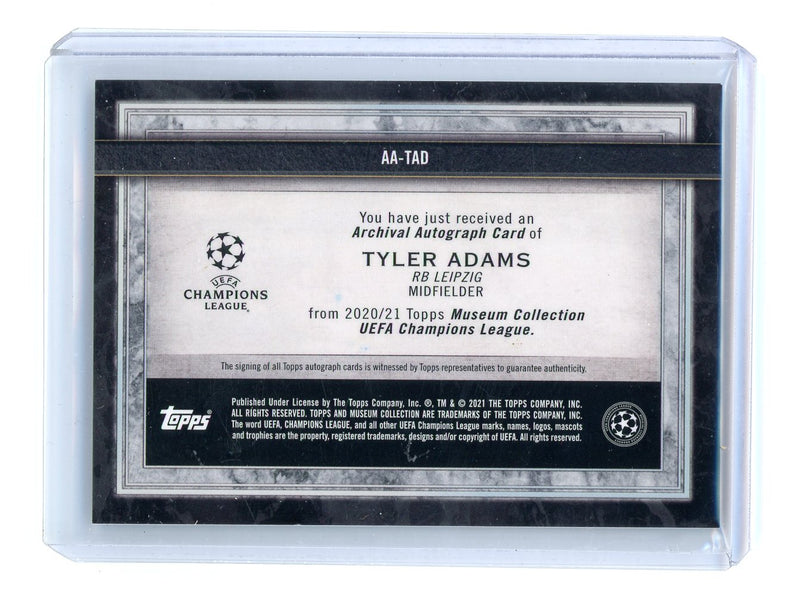 Tyler Adams 2020 Topps Museum Collection UCL Archival Autographs Ruby 