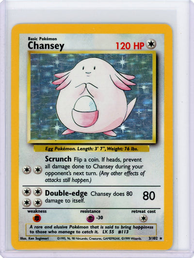 Chansey 1999 Pokémon rare holo 3/102