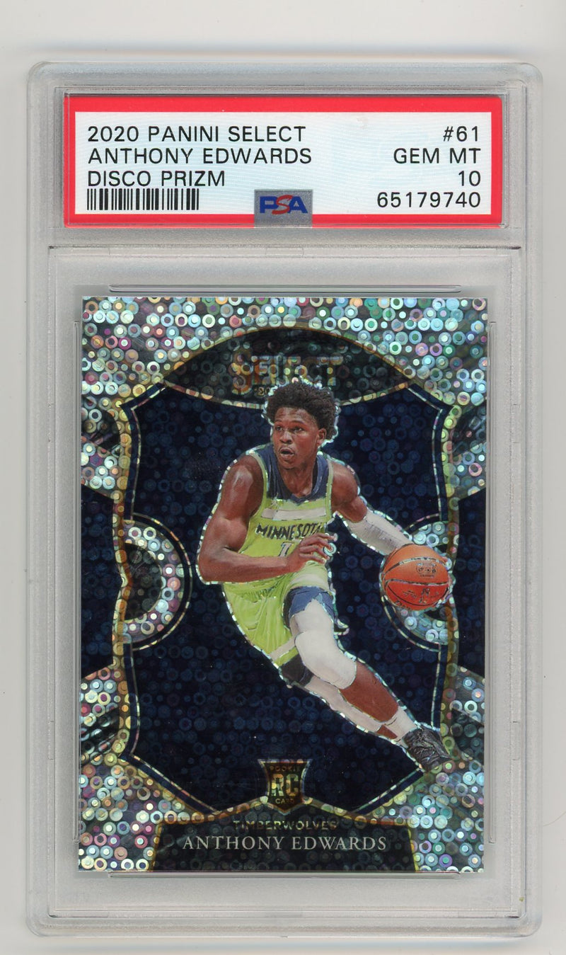 Anthony Edwards 2020 Panini Select Disco Prizm RC PSA 10 #61