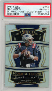 Mac Jones 2021 Select Rookie Selections Silver Prizm PSA 10 Rookie Card