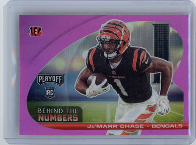 Ja'Marr Chase Panini Playoff RC Pink Behind the Numbers