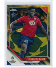 Jonathan David 2022 Topps Chrome UCL Black/Gold Star #'d 21/30 rookie card