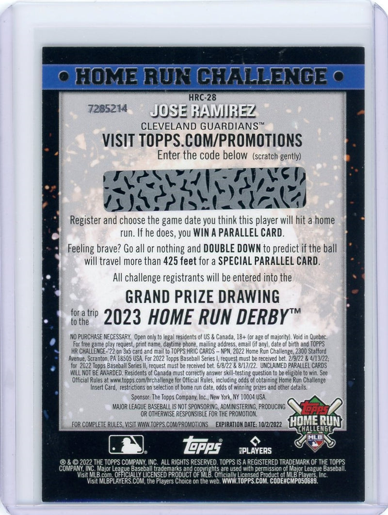 Jose Ramirez 2022 Topps Home Run Challenge