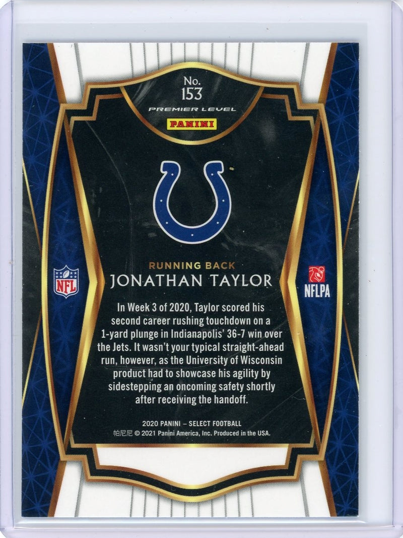 Jonathan Taylor 2020 Panini Select Premier Level rookie card