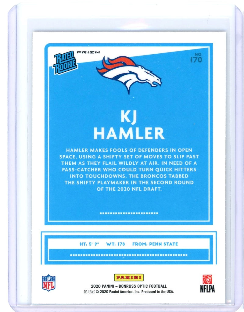 KJ Hamler 2020 Panini Donruss Optic silver Prizm rookie card