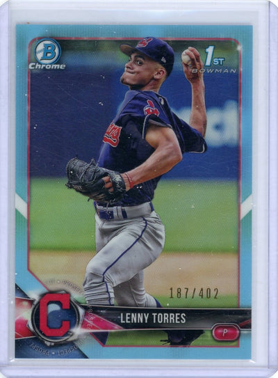 Lenny Torres 2018 1st Bowman Chrome sky blue refractor #'d 187/402