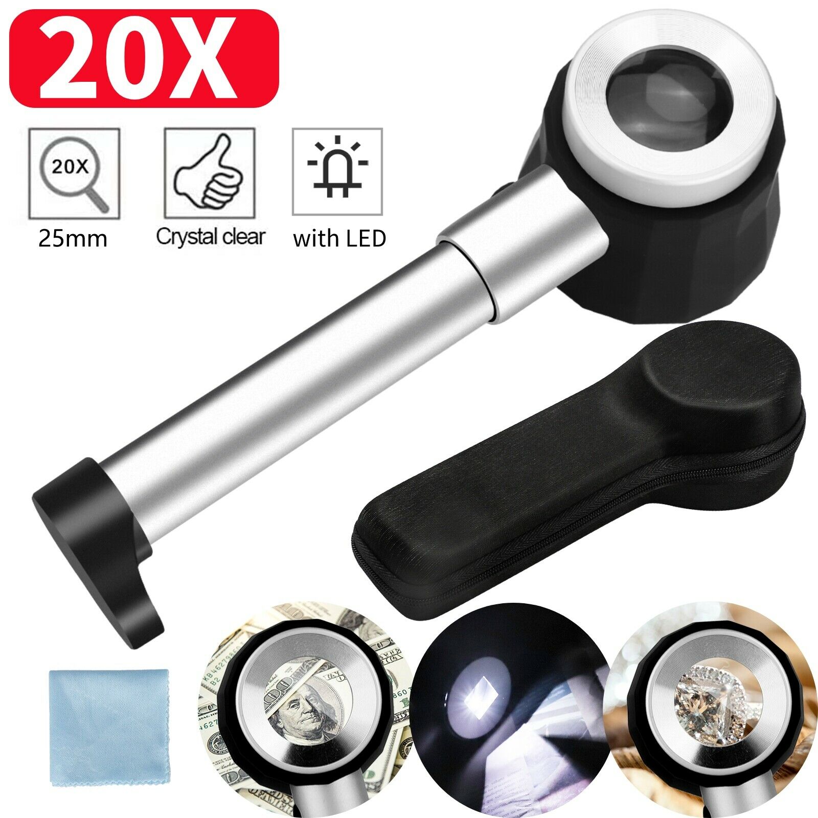 Magnifying Led Light 20X Scope Grading Tool
